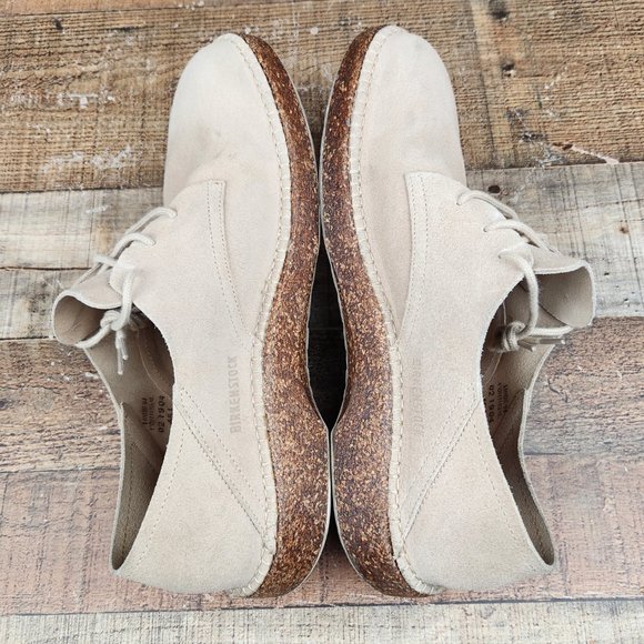 Birkenstock Gary Sand Men Sz 12 EU 45 Ginger Suede Leather Oxford Derbys Cork - Picture 7 of 9